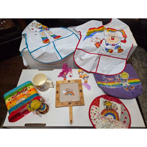 Vintage Rainbow Brite Mega Lot 1980s Aprons Bag Toys Mug Decor Collectible